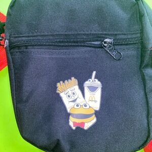 McDonalds Food Characters Crossbody Bag Black Red Hit Promo Canvas Messenger‎